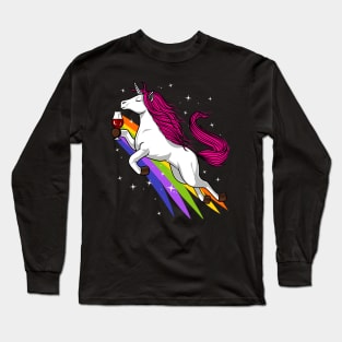 Unicorn Wine Party Long Sleeve T-Shirt